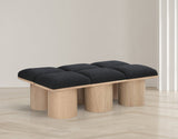 Pavilion Bench: Luxurious Boucle Fabric Seating with Art Deco Design for Entryway and Bedroom Decor