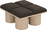 Pavilion Bench: Art Deco-Inspired Seating with Luxurious Cushion and Elegant Oak Veneer Finish