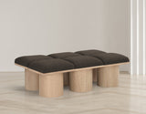 Pavilion Bench: Luxurious Boucle Fabric Seating with Art Deco Design for Entryway and Bedroom Decor