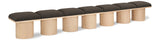 Pavilion Bench: Luxurious Channel-Tufted Seat with Oak Veneer, Perfect for Entryway or Bedroom Style