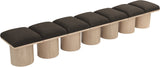 Pavilion Bench: Luxurious Channel-Tufted Seat with Oak Veneer, Perfect for Entryway or Bedroom Style
