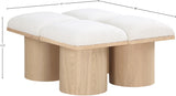 Pavilion Bench: Art Deco-Inspired Seating with Luxurious Cushion and Elegant Oak Veneer Finish