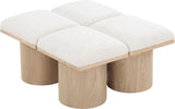 Pavilion Bench: Art Deco-Inspired Seating with Luxurious Cushion and Elegant Oak Veneer Finish