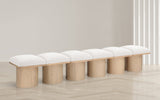 Pavilion Bench: Luxurious Boucle Fabric Seating with Art Deco Design for Stylish Home Decor