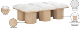 Pavilion Bench: Luxurious Boucle Fabric Seating with Art Deco Design for Entryway and Bedroom Decor