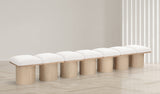 Pavilion Bench: Elegant Boucle Fabric Seating with Art Deco Design for Stylish Entryways and Bedrooms