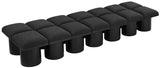 Pavilion Black Boucle Fabric Bench - Luxurious Seating with Art Deco Elegance for Any Space