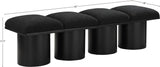 Pavilion Black Boucle Fabric Bench - Elegant Art Deco Seating with Luxurious Cushion and Style