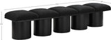 Pavilion Black Boucle Fabric Bench - Luxurious Art Deco Seating for Entryway or Bedroom Style