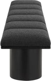 Pavilion Black Boucle Fabric Bench - Stylish Art Deco Seating for Entryway or Bedroom Decor