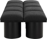 Pavilion Stylish Boucle Fabric Bench - Luxurious Seating with Art Deco Design for Any Room Decor