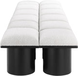 Pavilion Stylish Boucle Fabric Bench - Art Deco Design, Luxurious Cushioning & Versatile Seating Solution