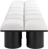 Pavilion Black Boucle Fabric Bench - Luxurious Seating with Art Deco Elegance for Any Space