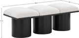 Pavilion Elegant Boucle Fabric Bench with Art Deco Design and Luxurious Seat Cushion for Your Space