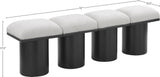 Pavilion Stylish Boucle Fabric Bench with Luxurious Cushion and Art Deco Design for Any Space