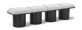 Pavilion Stylish Boucle Fabric Bench with Luxurious Cushion and Art Deco Design for Any Space