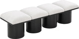 Pavilion Stylish Boucle Fabric Bench with Luxurious Cushion and Art Deco Design for Any Space