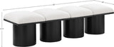 Pavilion Black Boucle Fabric Bench - Elegant Art Deco Seating with Luxurious Cushion and Style