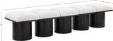 Pavilion Black Boucle Fabric Bench - Luxurious Art Deco Seating for Entryway or Bedroom Style