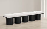 Pavilion Black Boucle Fabric Bench - Luxurious Art Deco Seating for Entryway or Bedroom Style