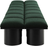 Pavilion Black Boucle Fabric Bench - Luxurious Seating with Art Deco Elegance for Any Space