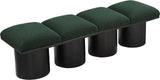 Pavilion Stylish Boucle Fabric Bench with Luxurious Cushion and Art Deco Design for Any Space