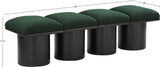 Pavilion Black Boucle Fabric Bench - Elegant Art Deco Seating with Luxurious Cushion and Style