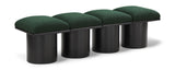 Pavilion Black Boucle Fabric Bench - Elegant Art Deco Seating with Luxurious Cushion and Style