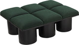 Pavilion Stylish Boucle Fabric Bench with Art Deco Design, Luxurious Cushion, and Versatile Seating