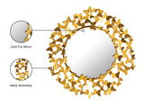 Butterfly Glass Contemporary Mirror with Luxe Metal Butterflies for Modern Garden Charm Decor