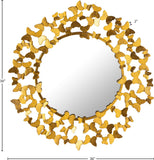 Butterfly Glass Contemporary Mirror with Luxe Metal Butterflies for Modern Garden Charm Decor