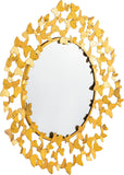 Butterfly Glass Contemporary Mirror with Luxe Metal Butterflies for Modern Garden Charm Decor