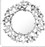 Butterfly Glass Contemporary Mirror with Luxe Metal Butterflies for Modern Garden Charm Decor