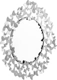 Butterfly Glass Contemporary Mirror with Luxe Metal Butterflies for Modern Garden Charm Decor
