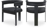 Romeo Dining Chairs - Stylish Set of 2 with Comfortable Curved Backs and Durable Matte Black Frame