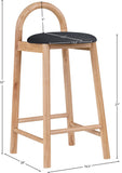 Calvin Mid-Century Modern Stool with Soft Faux Leather, Solid Wood Frame & Contemporary Style