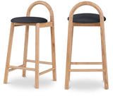 Calvin Mid-Century Modern Stool with Soft Faux Leather, Solid Wood Frame & Contemporary Style