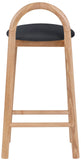 Calvin Mid-Century Modern Stool with Soft Faux Leather, Solid Wood Frame & Contemporary Style