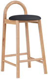 Calvin Mid-Century Modern Stool with Soft Faux Leather, Solid Wood Frame & Contemporary Style