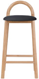 Calvin Mid-Century Modern Stool with Soft Faux Leather, Solid Wood Frame & Contemporary Style