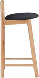 Calvin Mid-Century Modern Stool with Soft Faux Leather, Solid Wood Frame & Contemporary Style