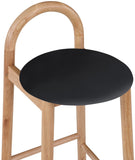 Calvin Mid-Century Modern Stool with Soft Faux Leather, Solid Wood Frame & Contemporary Style