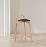 Calvin Mid-Century Modern Stool with Soft Faux Leather, Solid Wood Frame & Contemporary Style