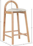 Calvin Mid-Century Modern Stool with Soft Faux Leather, Solid Wood Frame & Contemporary Style