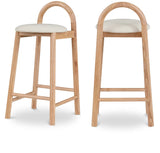 Calvin Mid-Century Modern Stool with Soft Faux Leather, Solid Wood Frame & Contemporary Style