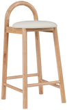Calvin Mid-Century Modern Stool with Soft Faux Leather, Solid Wood Frame & Contemporary Style