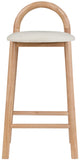 Calvin Mid-Century Modern Stool with Soft Faux Leather, Solid Wood Frame & Contemporary Style
