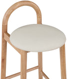 Calvin Mid-Century Modern Stool with Soft Faux Leather, Solid Wood Frame & Contemporary Style