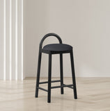 Calvin Mid-Century Modern Stool with Soft Faux Leather, Solid Wood Frame & Contemporary Style