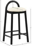 Calvin Mid-Century Modern Stool with Soft Faux Leather, Solid Wood Frame & Contemporary Style